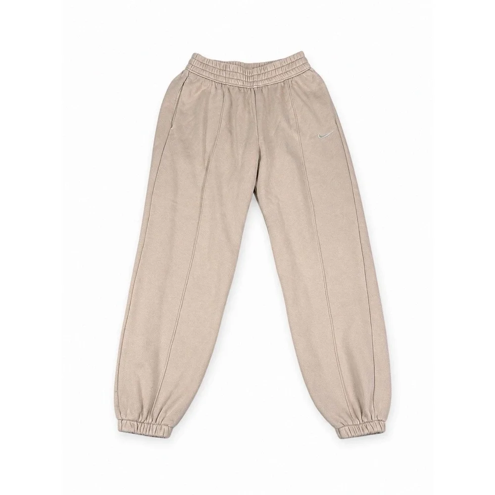 Nike Phoenix Fleece High Waisted Oversized Sweatpants Womens XS Beige Joggers